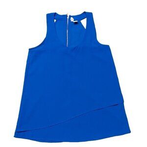 Japna Women's Cobalt Blue Layered  Scoop Neck Blouse